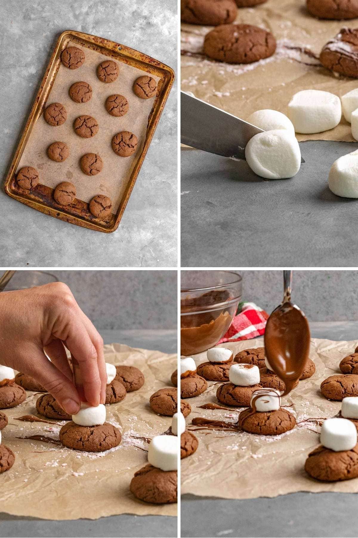 Peppermint Hot Chocolate Cookies collage