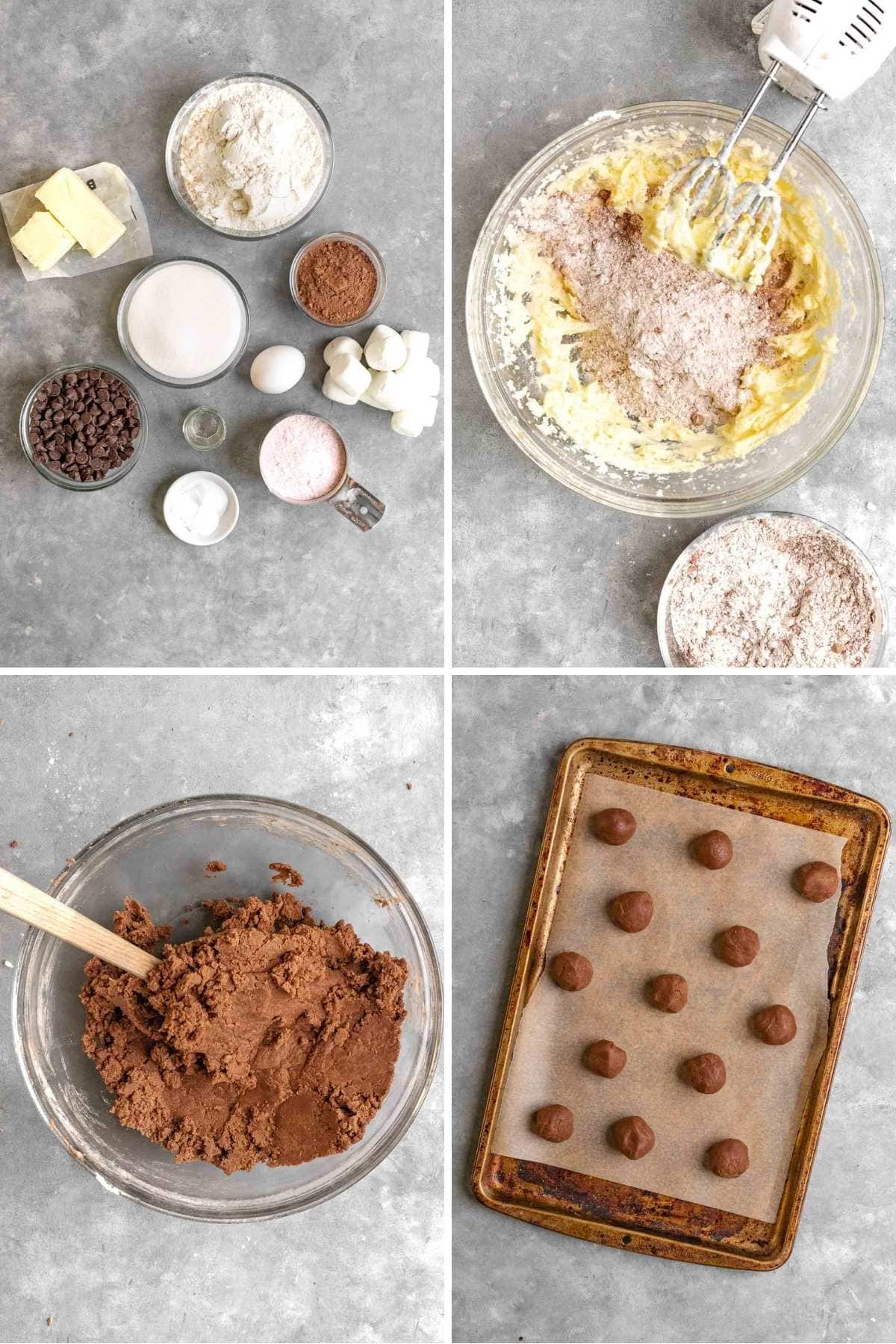 Peppermint Hot Chocolate Cookies collage