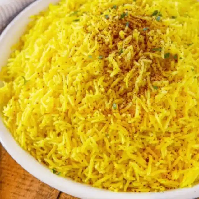 Plate of yellow rice