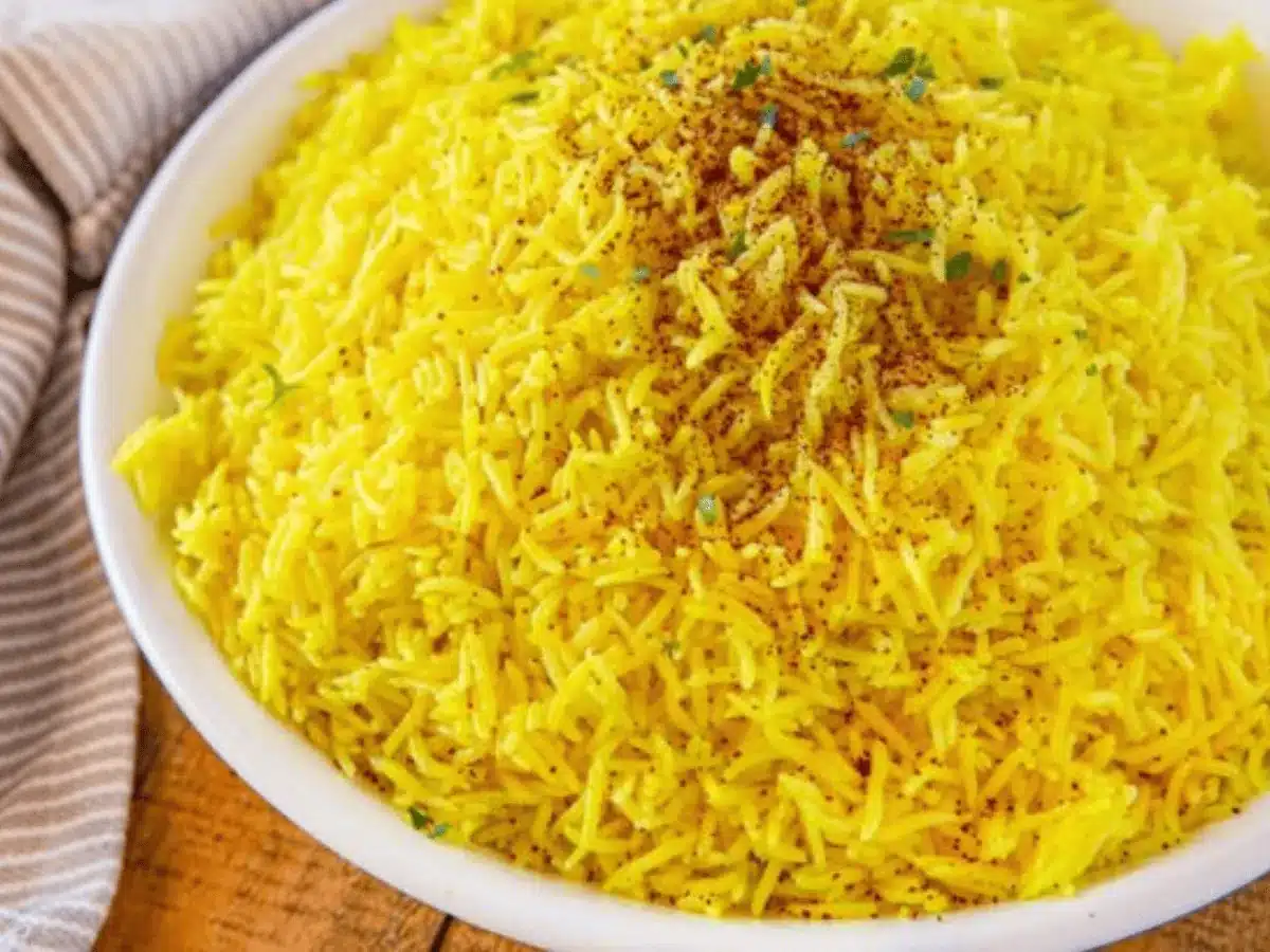 Plate of yellow rice