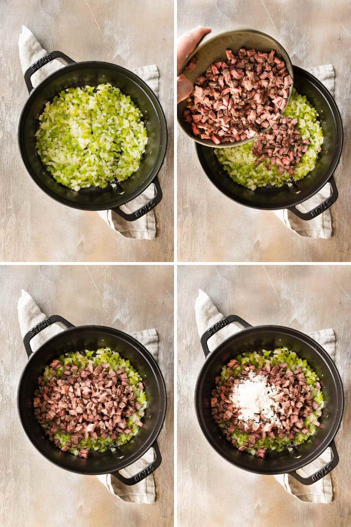 Philly Cheesesteak Dip cooking prep steps