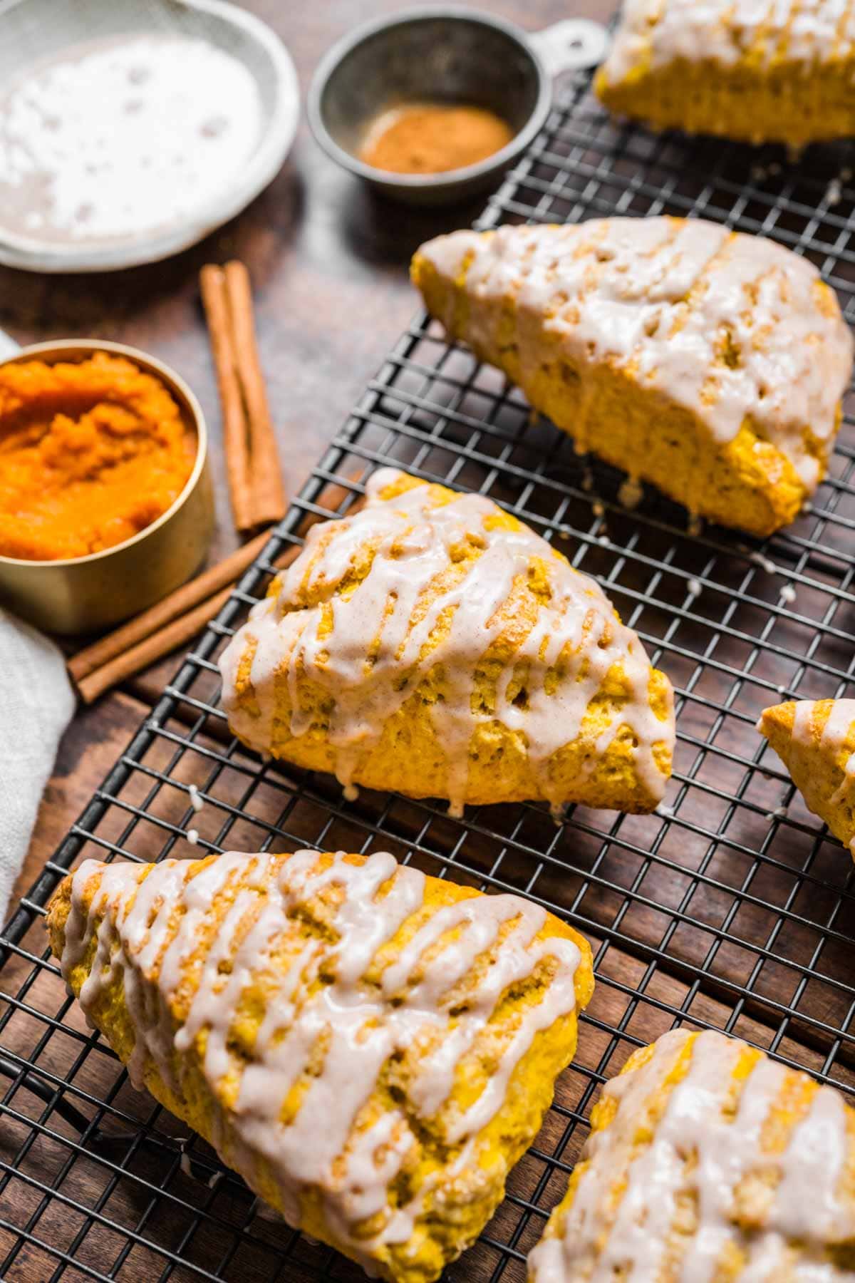 Pumpkin Scones on a cooling tray.