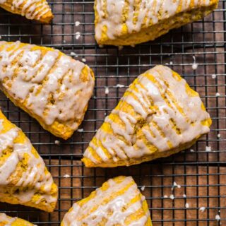 Pumpkin Scones on a cooling tray.