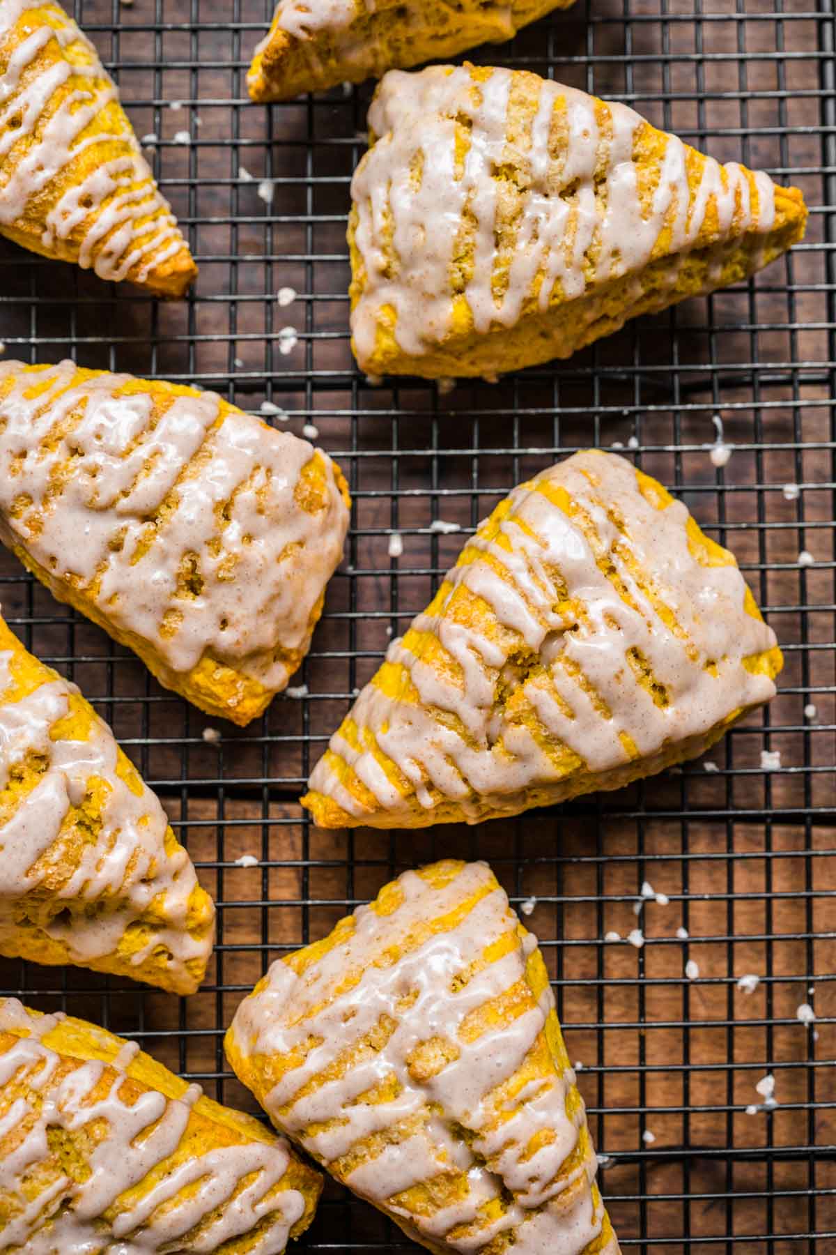 Pumpkin Scones on a cooling tray.