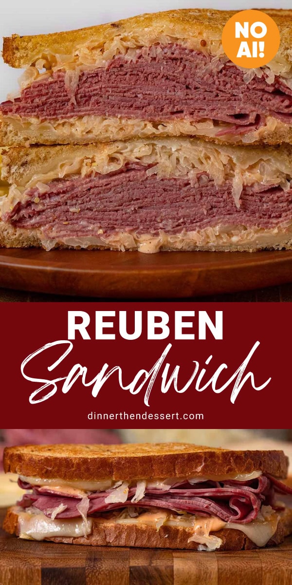 Layers of corned beef, sauerkraut and a spicy sauce sandwiched between two thin slices of crispy bread.