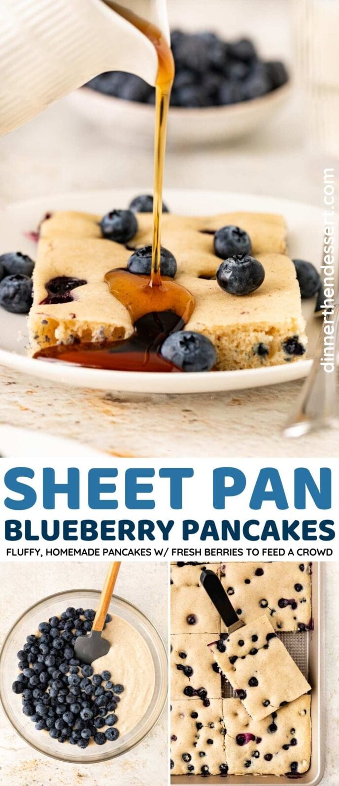 Sheet Pan Blueberry Pancakes Collage