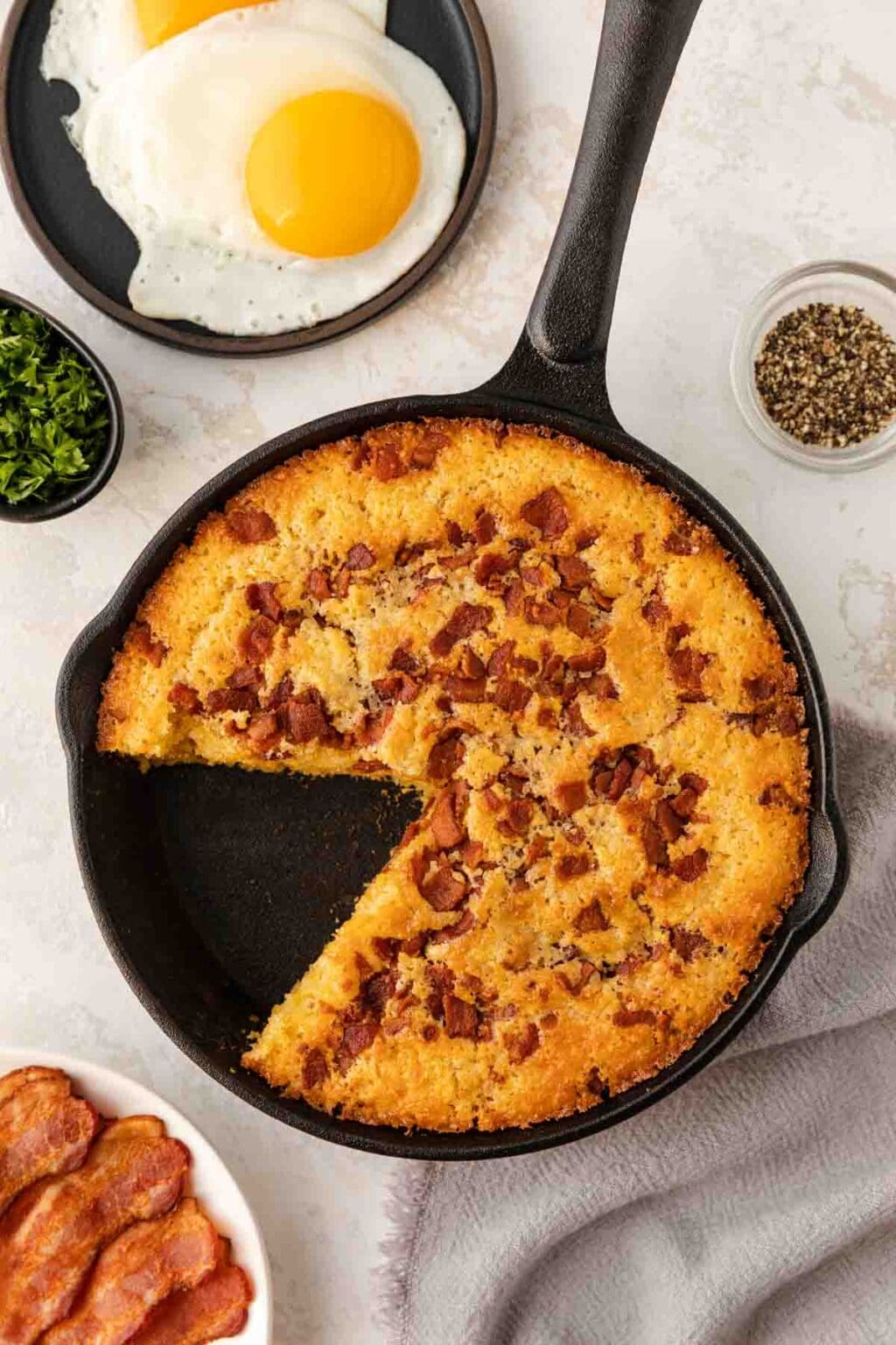 Skillet Bacon Cornbread Recipe - Dinner, then Dessert