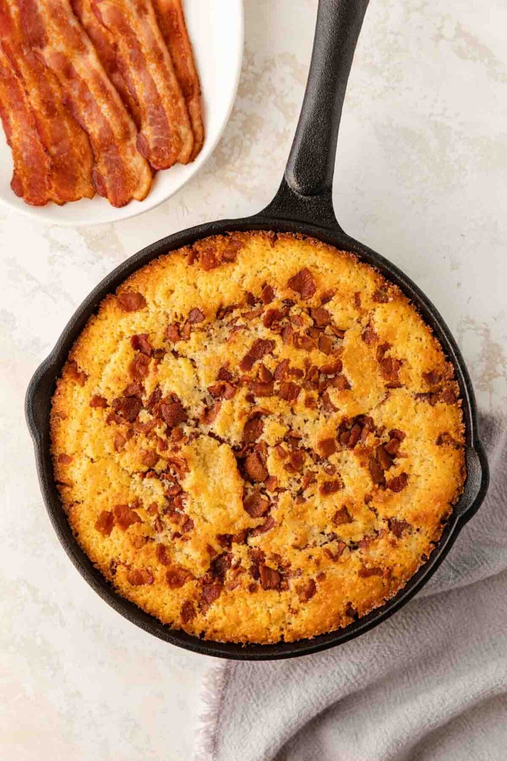 Skillet Bacon Cornbread Recipe - Dinner, then Dessert