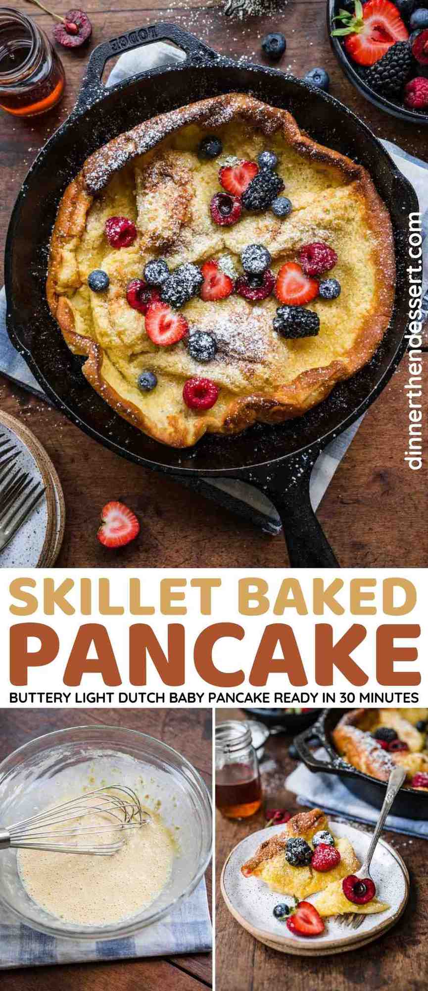 Skillet Baked Pancake Collage