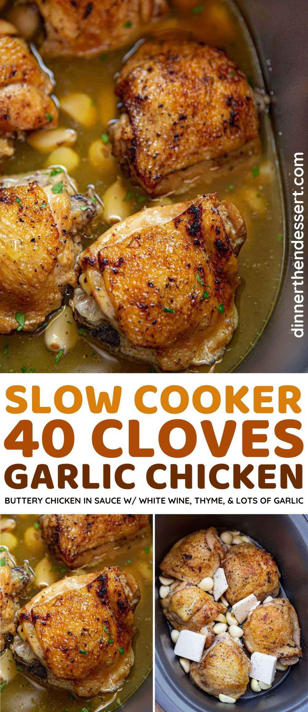 Slow Cooker 40 Clove of Garlic Chicken Recipe - Dinner, then Dessert