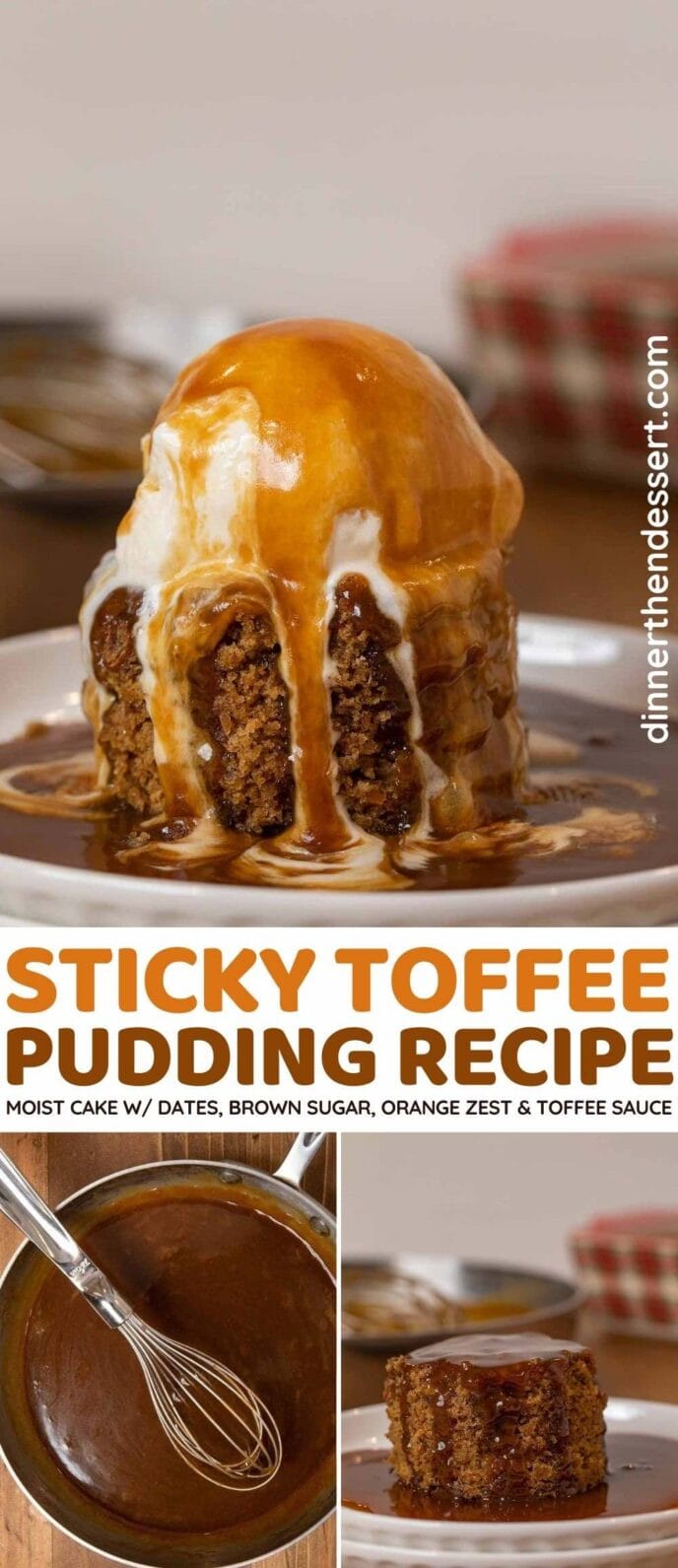 Easy, Sticky Toffee Pudding collage