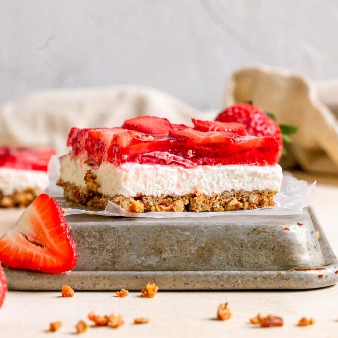 Strawberry Pretzel Salad Recipe - Dinner, then Dessert