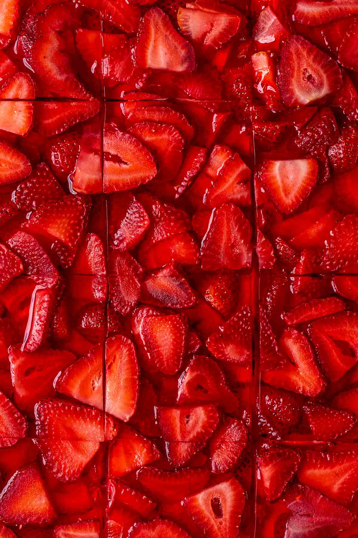 Close up of Strawberry Pretzel Salad