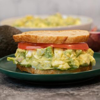 Avocado Egg Salad in sandwich