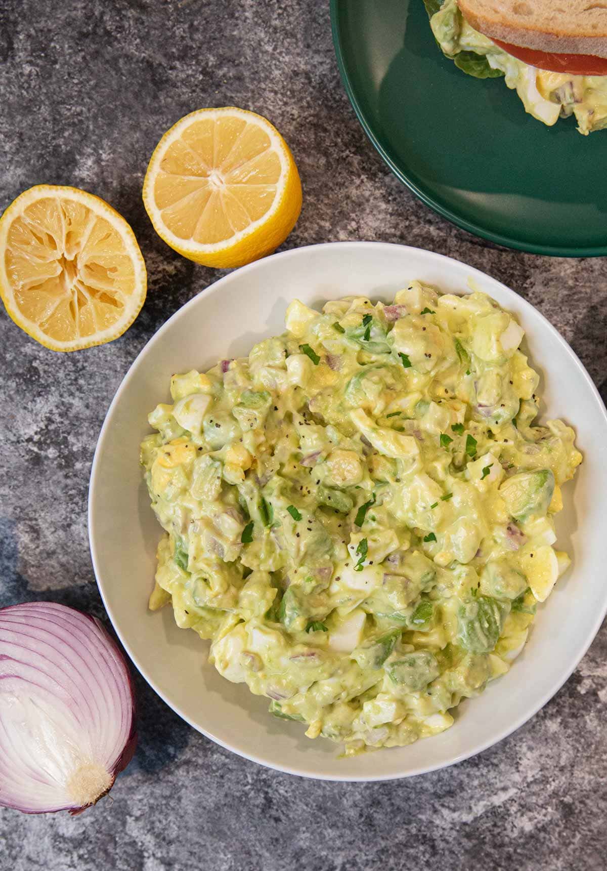 Avocado Egg Salad in serving bowl