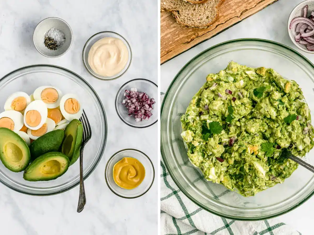collage of mixing ingredients 