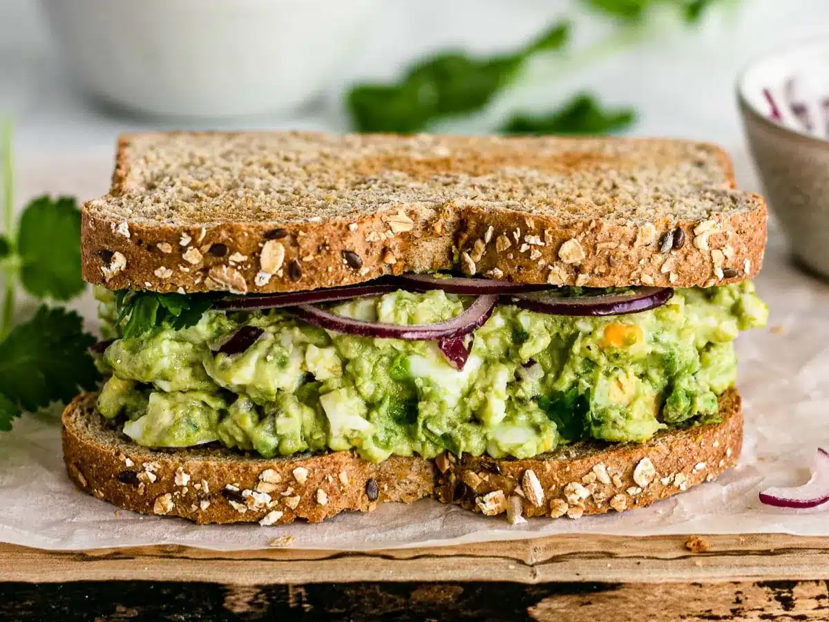 salad made into a sandwich 