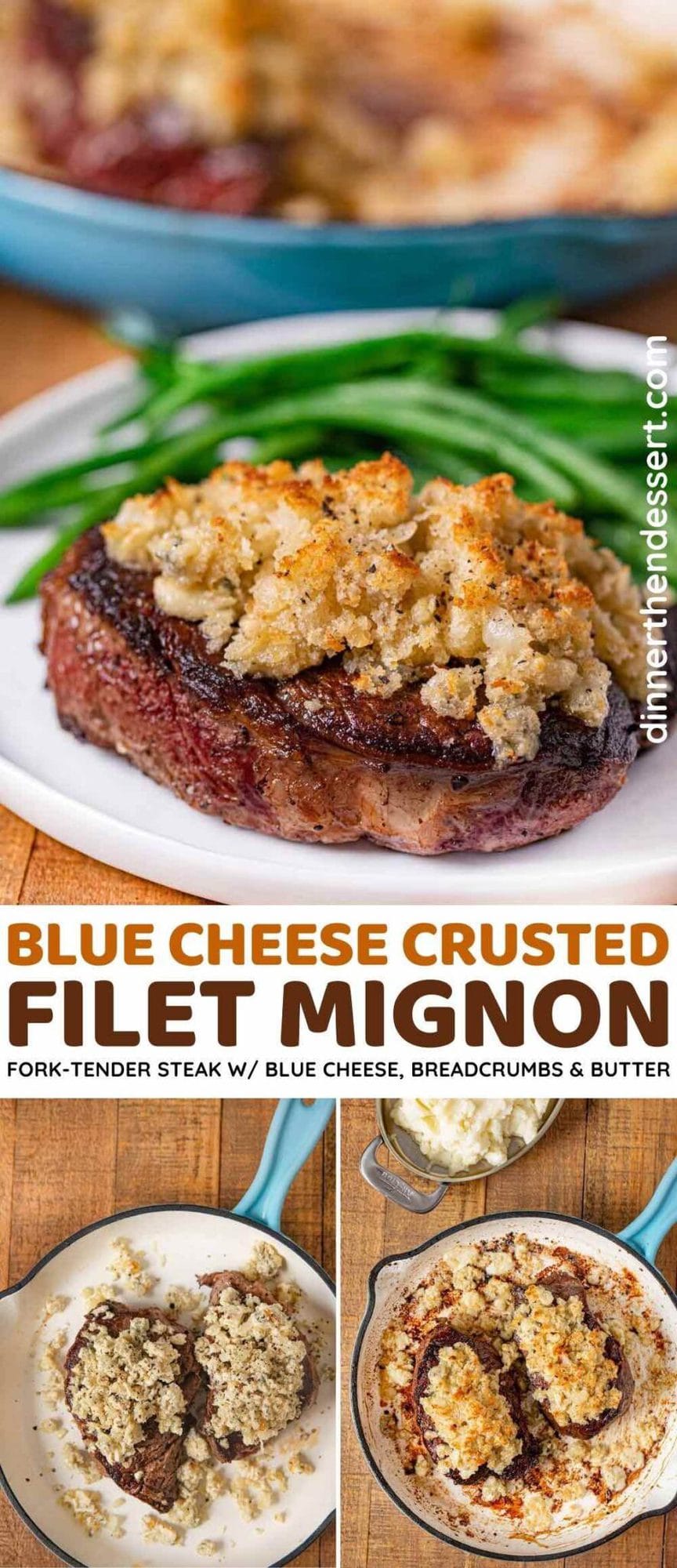 Blue Cheese Crusted Filet Mignon Recipe Dinner, then Dessert