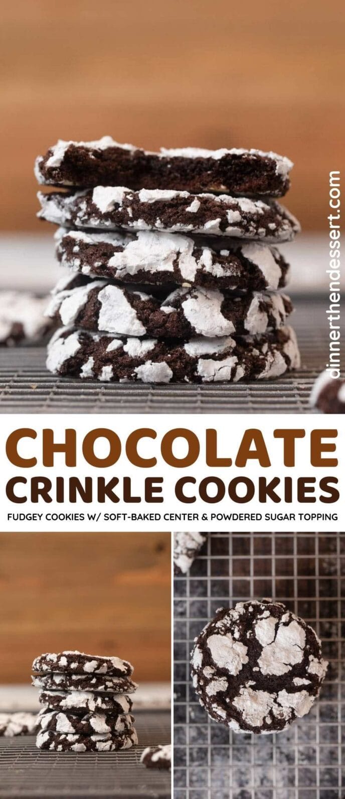 Chocolate Crinkle Cookies collage