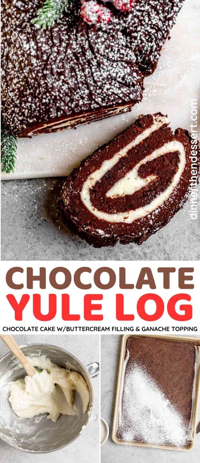 Chocolate Yule Log Collage