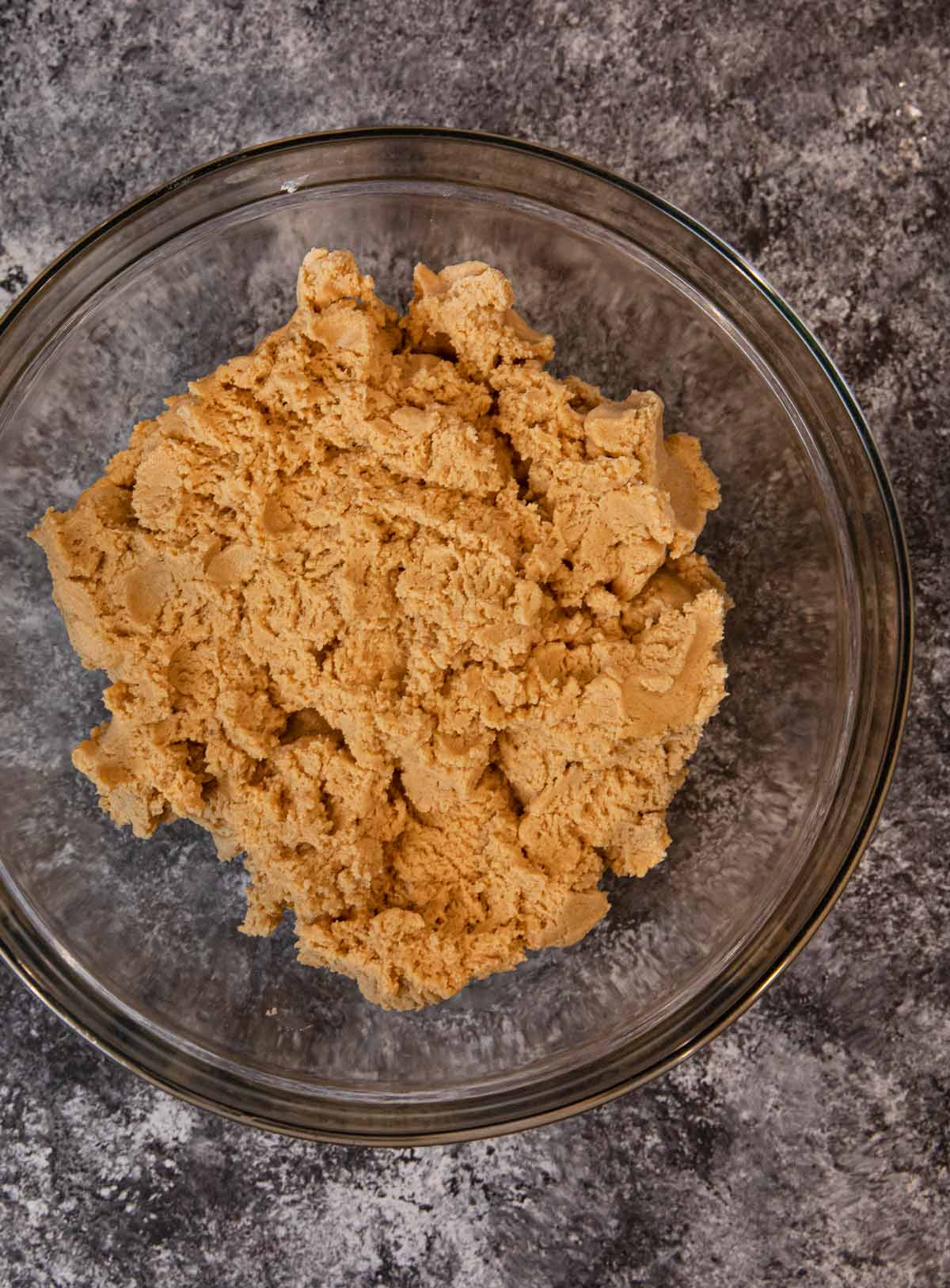 Crispy Peanut Butter Cookies batter in bowl