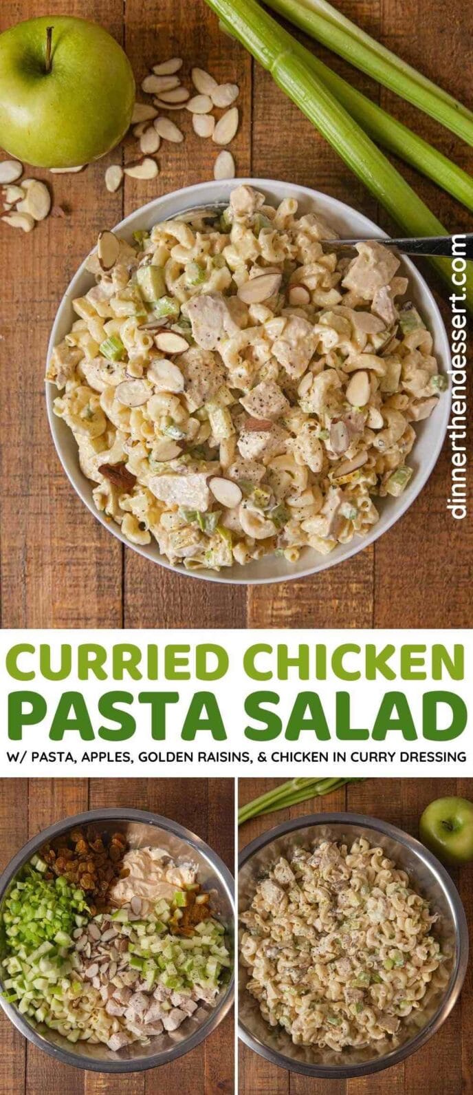 Curried Chicken Pasta Salad collage