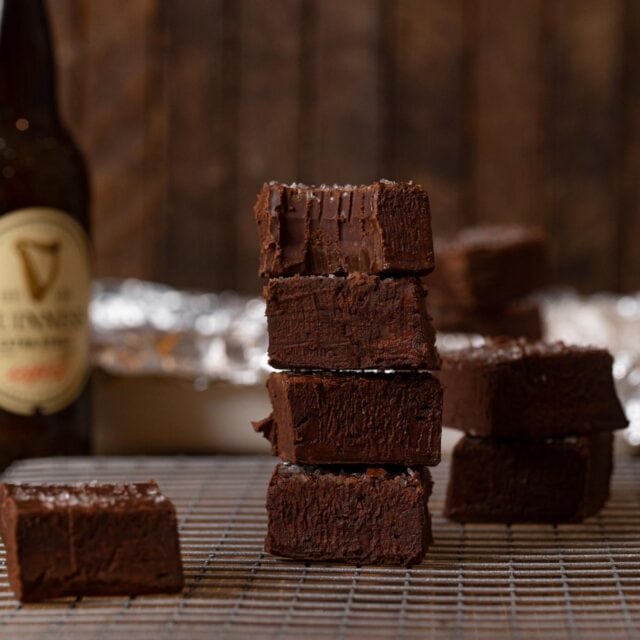 Guinness Fudge pieces in stack