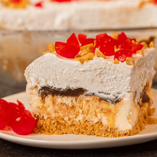 crackers topped with ice cream served on plate