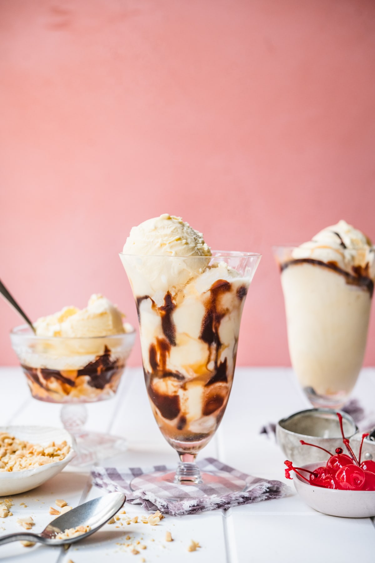 Ice Cream Sundae in glass cup