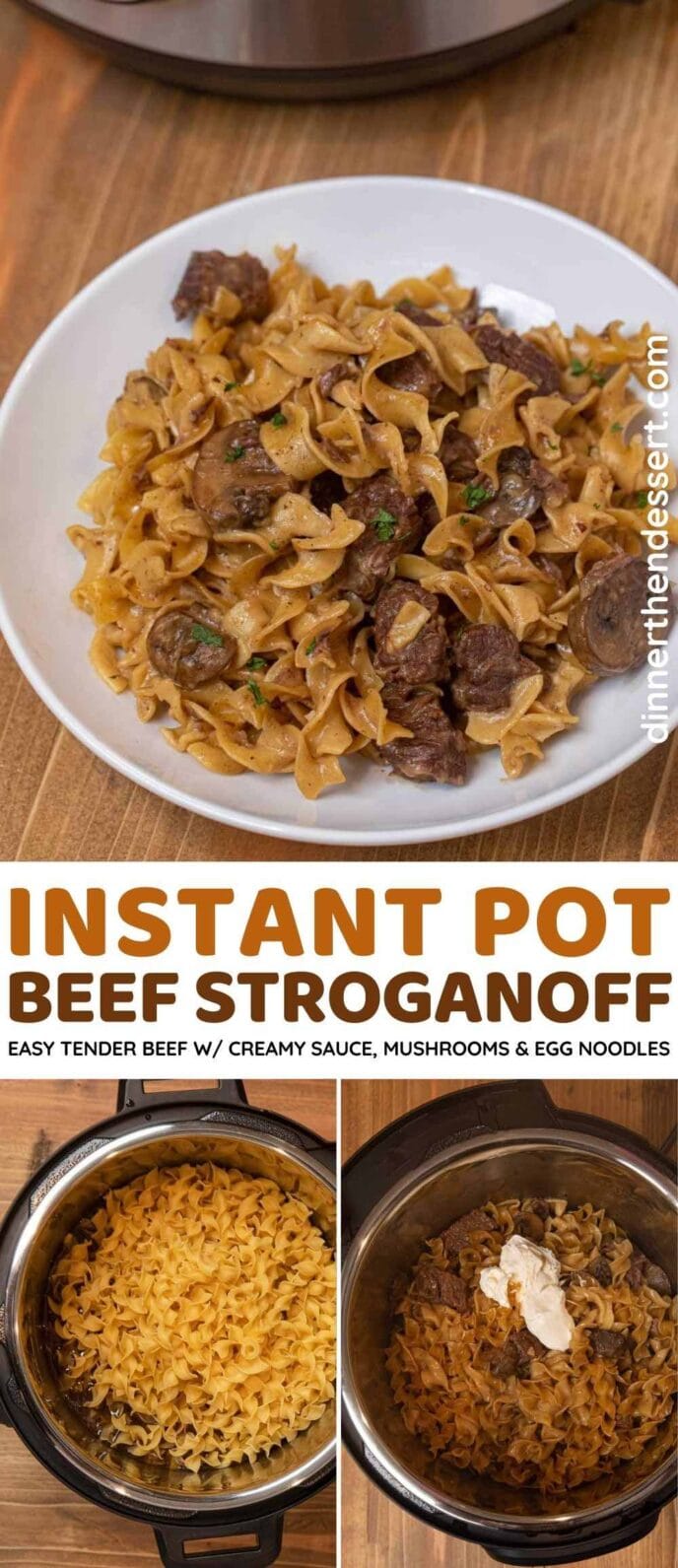 Instant Pot Beef Stroganoff collage