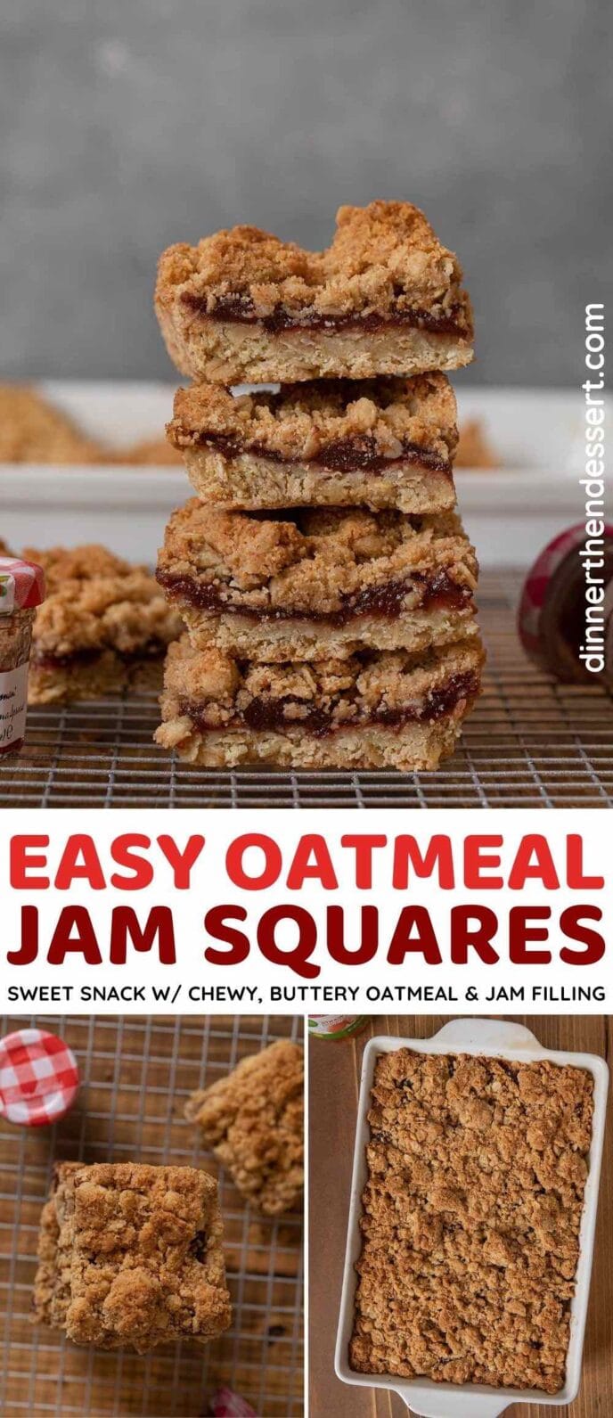 Oatmeal Jam Squares collage