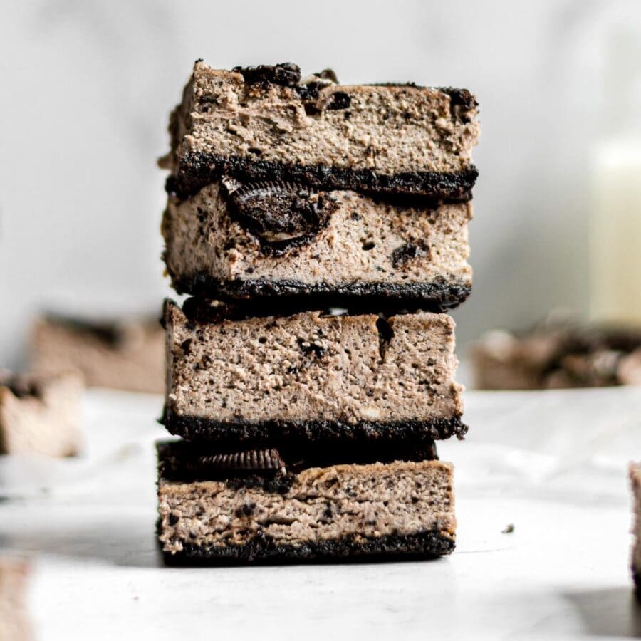 Oreo Cheesecake Bars stack