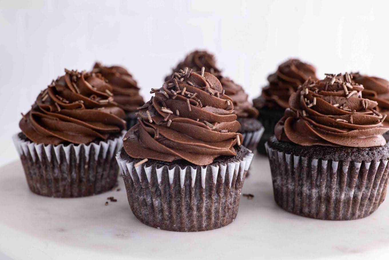 Rich Chocolate Cupcakes close up