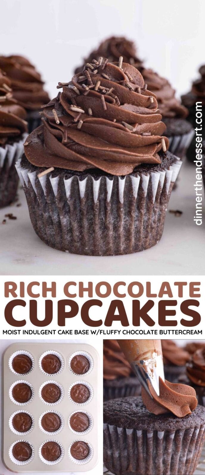 Rich Chocolate Cupcakes Collage