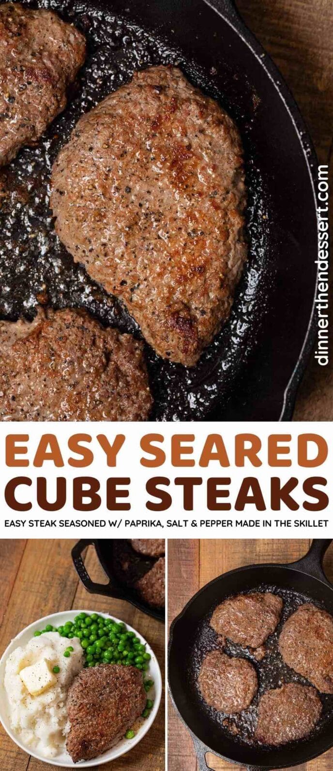 Seared Cube Steak collage