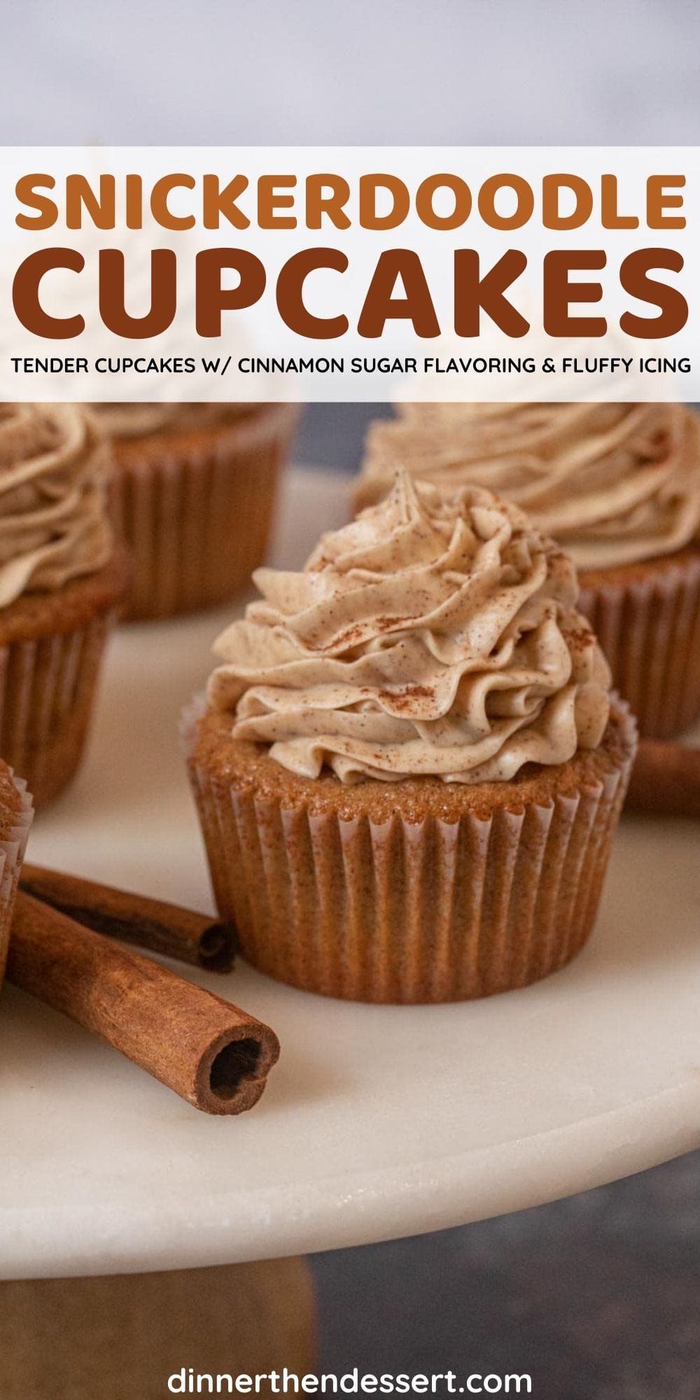 Snickerdoodle-inspired cupcakes pinterest image
