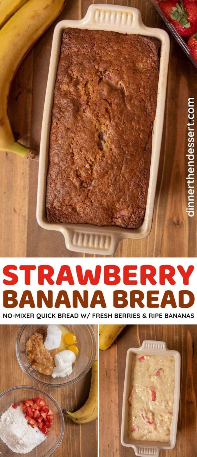 Moist Strawberry Banana Bread