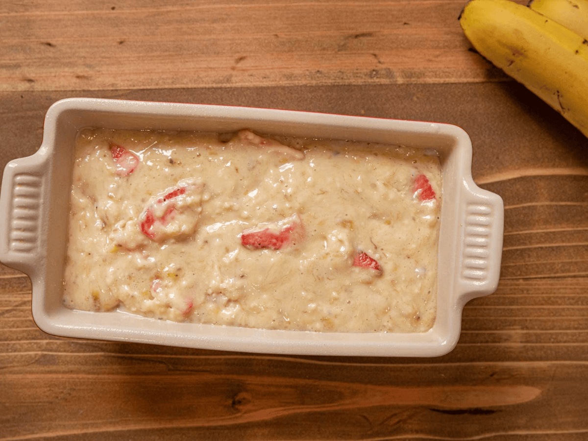Batter in making dish ready for the oven 