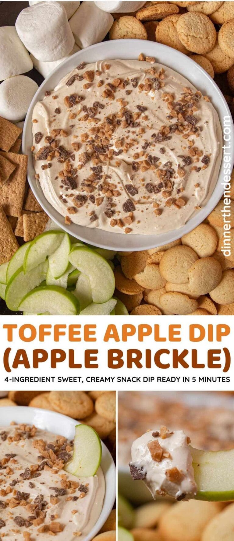 Toffee Apple Dip (Apple Brickle) Recipe Dinner, then Dessert