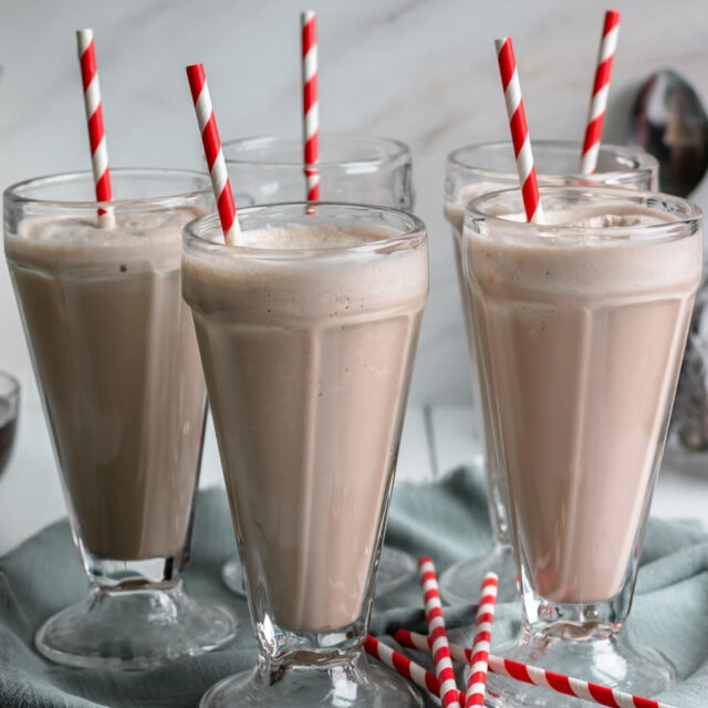 Frozen drink group in serving glasses 4x3