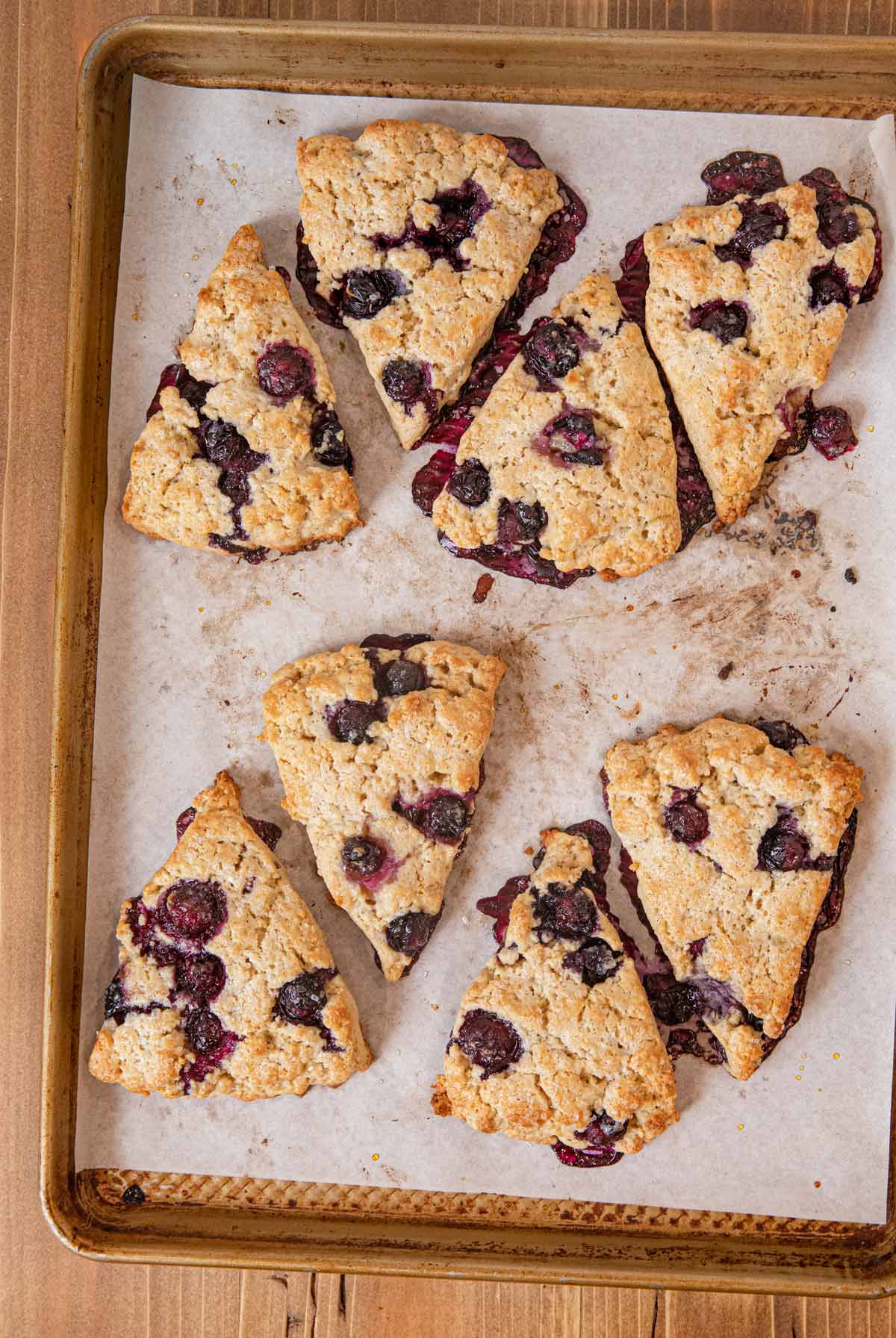 Blueberry Scones on cookie sheet