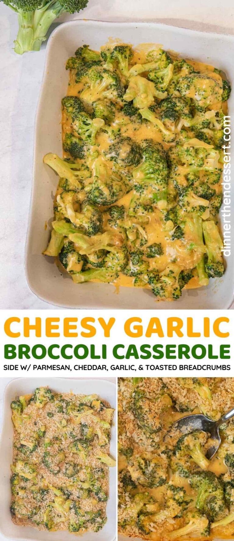 Cheesy Garlic Broccoli Casserole Recipe - Dinner, then Dessert