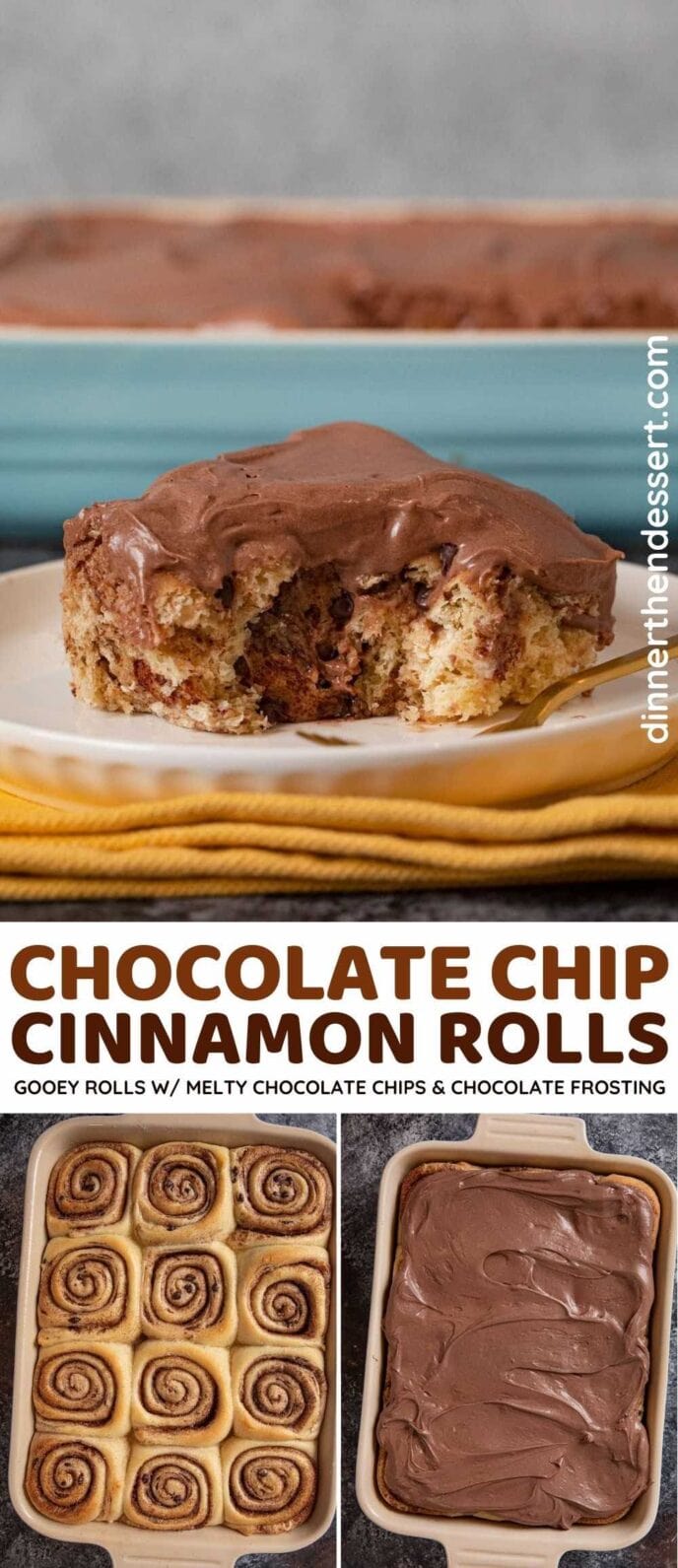 Chocolate Chip Cinnamon Rolls pinterest collage