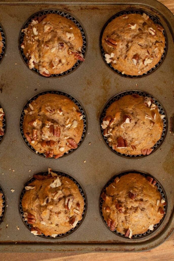 Partial pan with muffins