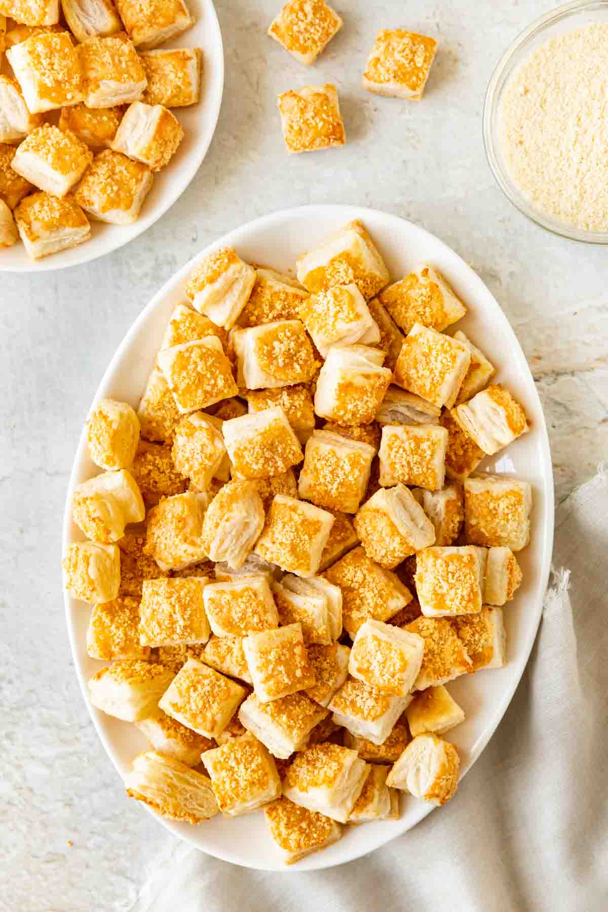 Parmesan Puffs in serving dish