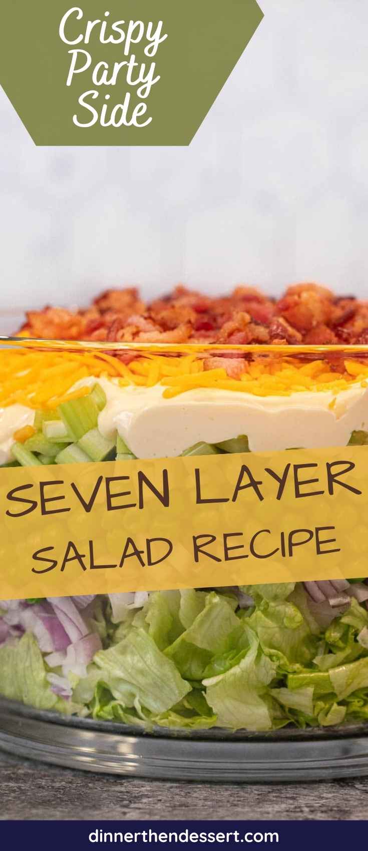 bowl of Seven Layer Salad pin 1