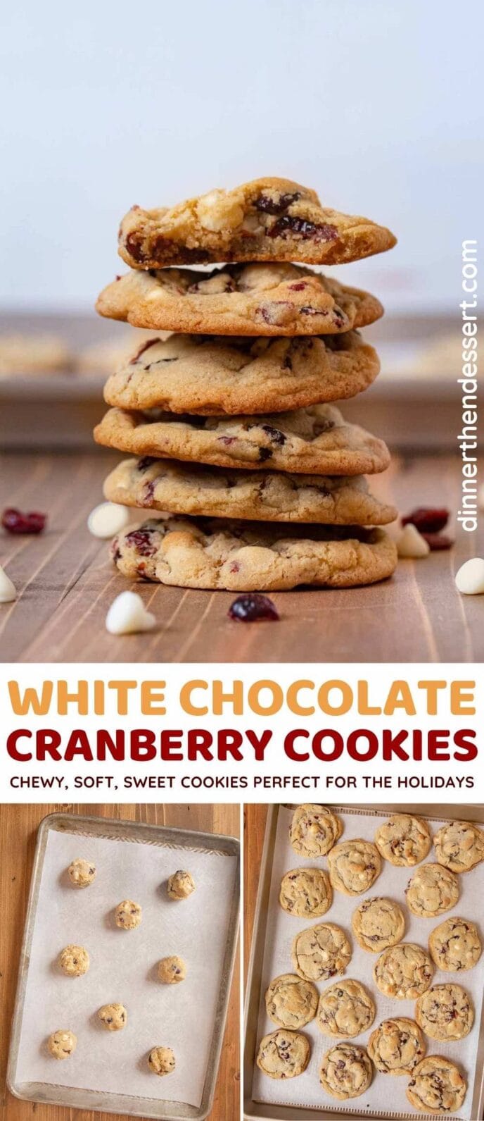 White Chocolate Cranberry Cookies collage