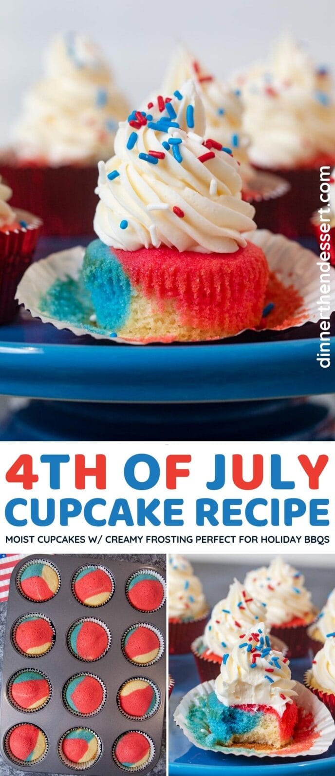 4th of July Cupcakes collage