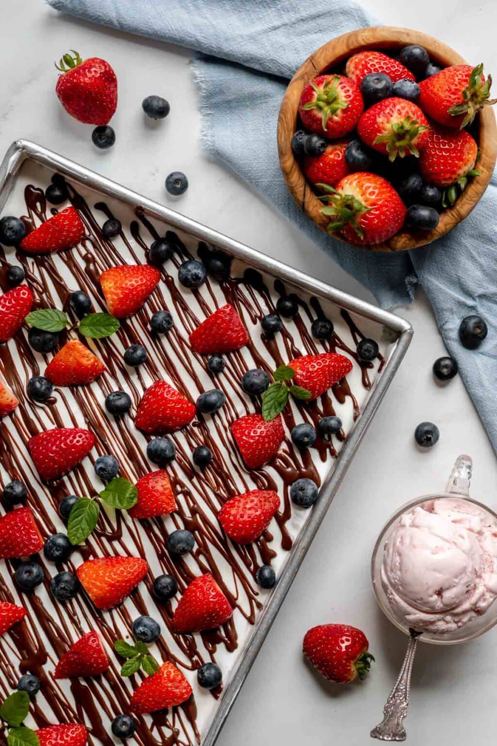 4th of July Ice Cream Casserole Recipe Dinner, then Dessert