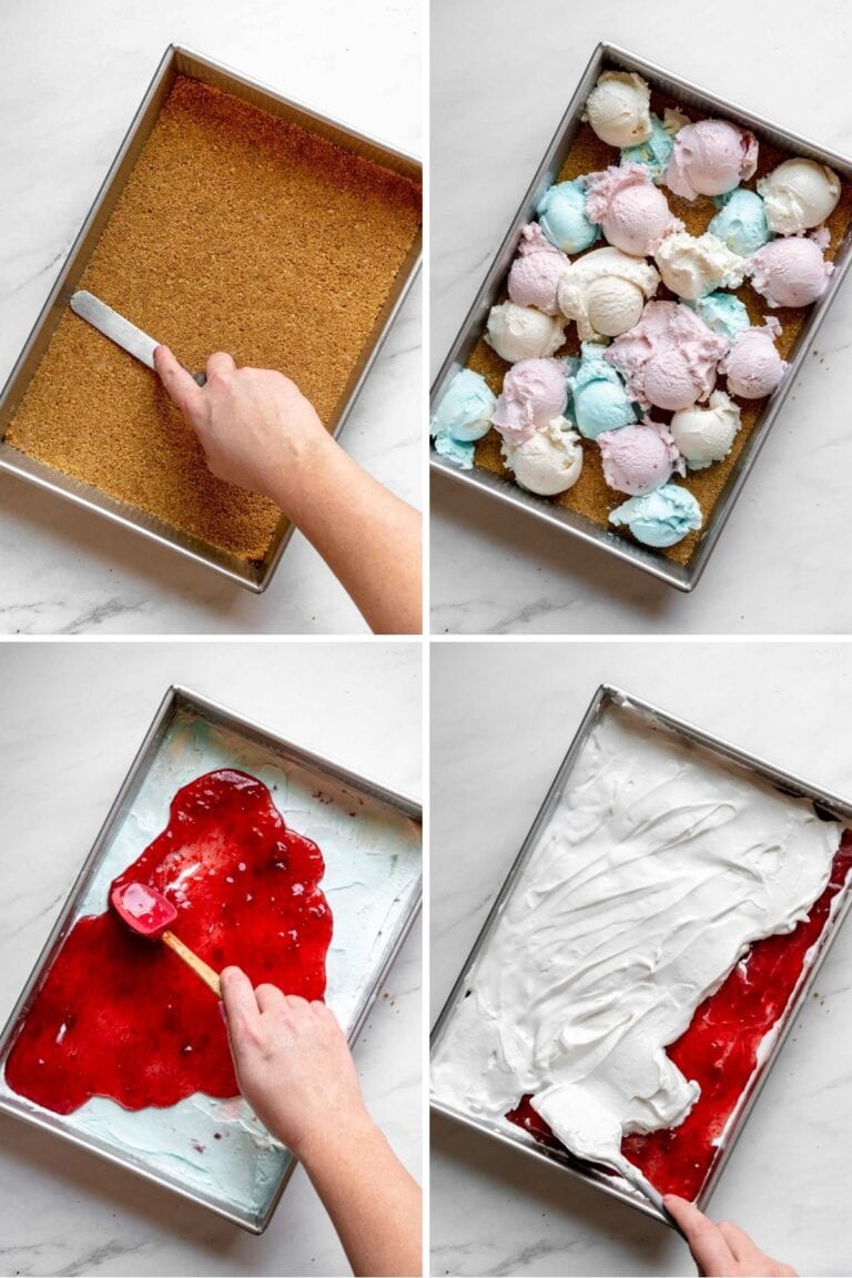 4th of July Ice Cream Casserole Recipe Dinner, then Dessert